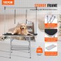 VEVOR Pet Grooming Table Two Arms with Clamp, 117cm Dog Grooming Station, Foldable Pets Grooming Stand for Medium and Small Dogs, Free Two No Sit Haunch Holder with Grooming Loop, Bearing 149.7kg