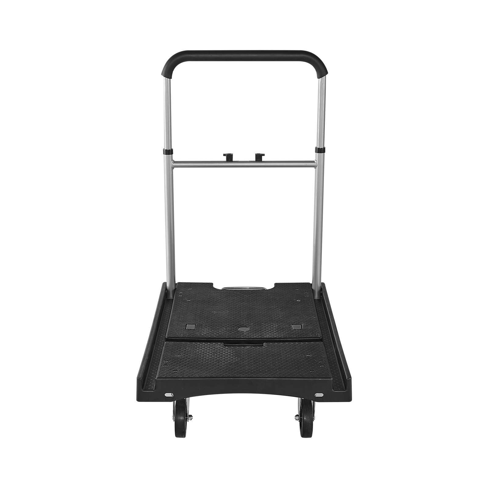 VEVOR Foldable Push Cart Dolly, 330 lbs Capacity, Folding Platform Truck with Swivel Wheels, Moving Platform Hand Truck Flatbed Cart, Adjustable Push Handle, for Easy Storage, 26.8 x 19.5 x 4.5 in