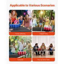 VEVOR Beer Pong Tafel Beer Pong Drinkspel Party Tafel Opvouwbaar 240cm Draaggreep