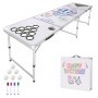 VEVOR Draagbare Beer Pong Tafel Opvouwbare Achterkleptafel met Gaten voor Bekers & Whiteboard Markers & Draaggrepen, In Hoogte Verstelbare Tafel voor Kantoor, Achterklepfeest en Camping
