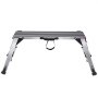 VEVOR Aluminium Werkplatform Opvouwbare Werkbank 100x30x48,7cm Werkplatform 200kg Draagvermogen Tredenbank met Veiligheidssloten Trapladder voor Thuiskantoor Werkplaats & Garage Zilver