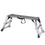 VEVOR Aluminium Werkplatform Opvouwbare Werkbank 100x30x48,7cm Werkplatform 200kg Draagvermogen Tredenbank met Veiligheidssloten Trapladder voor Thuiskantoor Werkplaats & Garage Zilver