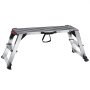 VEVOR Aluminium Werkplatform Opvouwbare Werkbank 100x30x48,7cm Werkplatform 200kg Draagvermogen Tredenbank met Veiligheidssloten Trapladder voor Thuiskantoor Werkplaats & Garage Zilver
