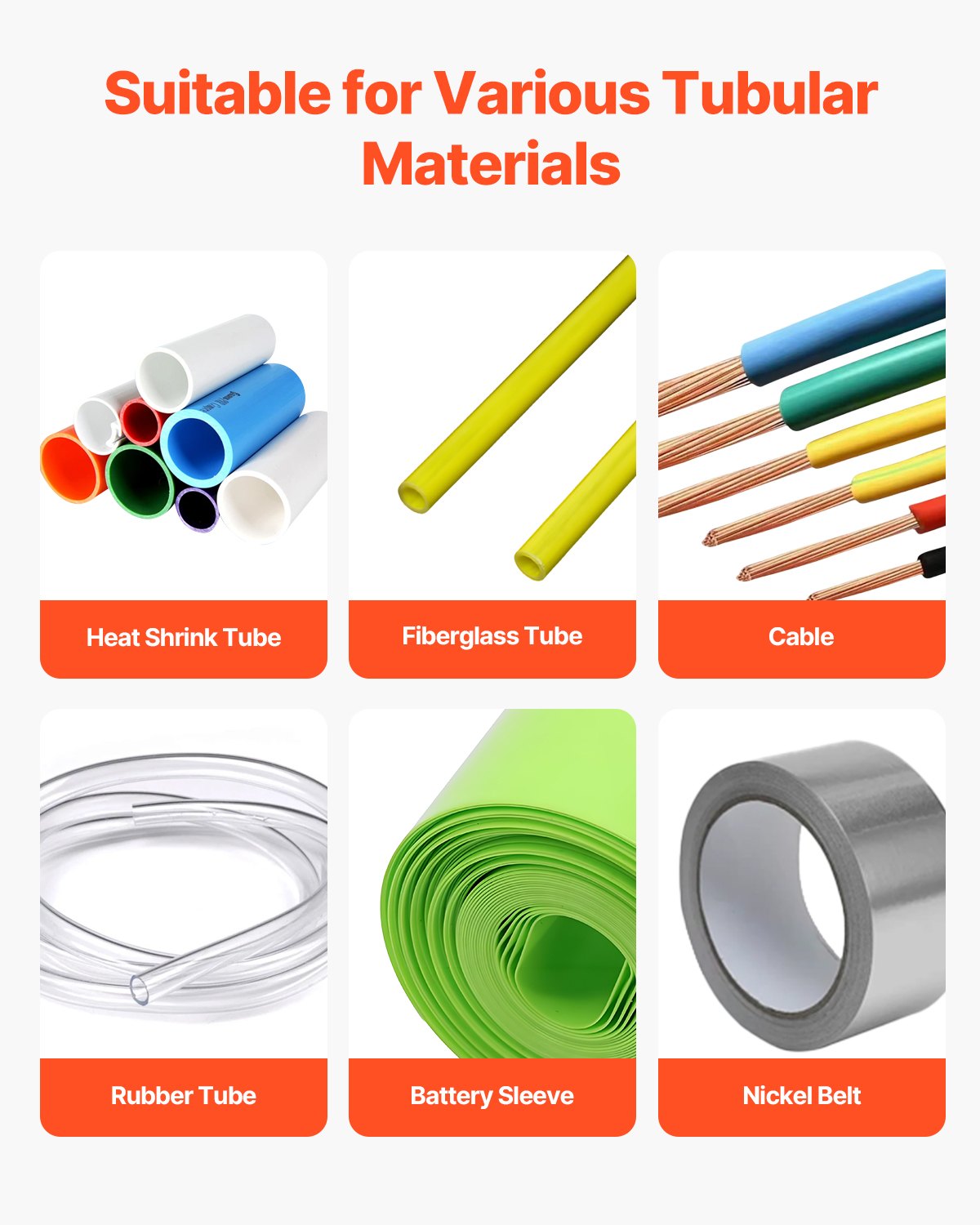 VEVOR Automatische krimpkoussnijder, snijmachine voor kabels en buizen met een snijbreedte van 1-85 mm, een lengte van 0,1-99999,9 mm, buizensnijder voor krimpkousen, glasvezelbuizen, kabels en wasbuizen