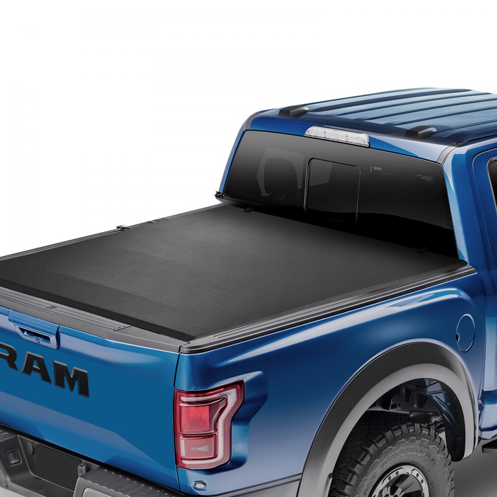 VEVOR Quad-Fold Tonneau Cover Truck Bed Cover for 2002-2024 Dodge Ram 1500 PVC