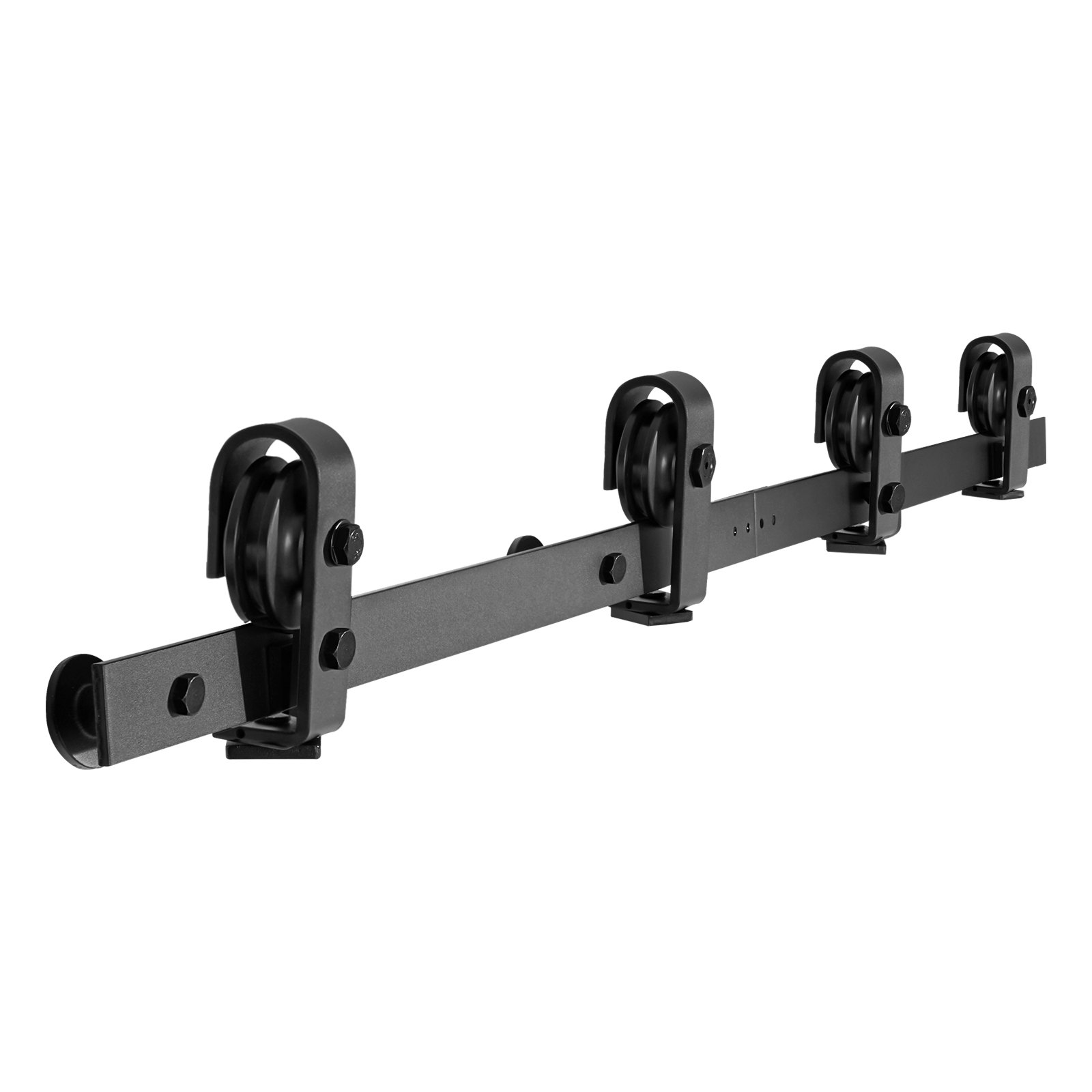 VEVOR opvouwbaar schuifdeurrailsysteem, 132 cm rail, schuifdeurbevestiging, draagvermogen 150 kg, geschikt voor vier 30,5 cm kast- en wasruimtedeuren (niet inbegrepen)