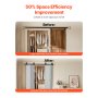 VEVOR Bi-Folding Sliding Barn Door Hardware Track Kit, 76" Top Mount Track Kit, Slide Smoothly & Quietly, Heavy Duty, Easy to Install, Suitable for Four 18" Closet Pantry Laundry Doors (Not Included)