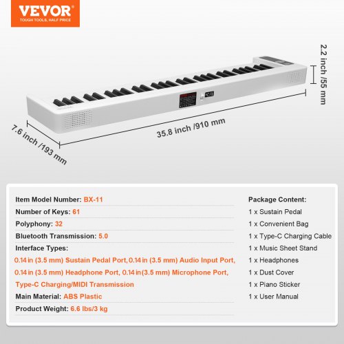 Vevor 88-toetsen opvouwbare piano keyboard | keyboar
