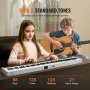 VEVOR 88-toetsen opvouwbare piano, Bluetooth en MIDI, draagbare elektronische digitale opvouwbare piano met sustainpedaal, tas, aanslaggevoelige toetsen, koptelefoon, oplaadbaar voor beginners, tieners en volwassenen, wit