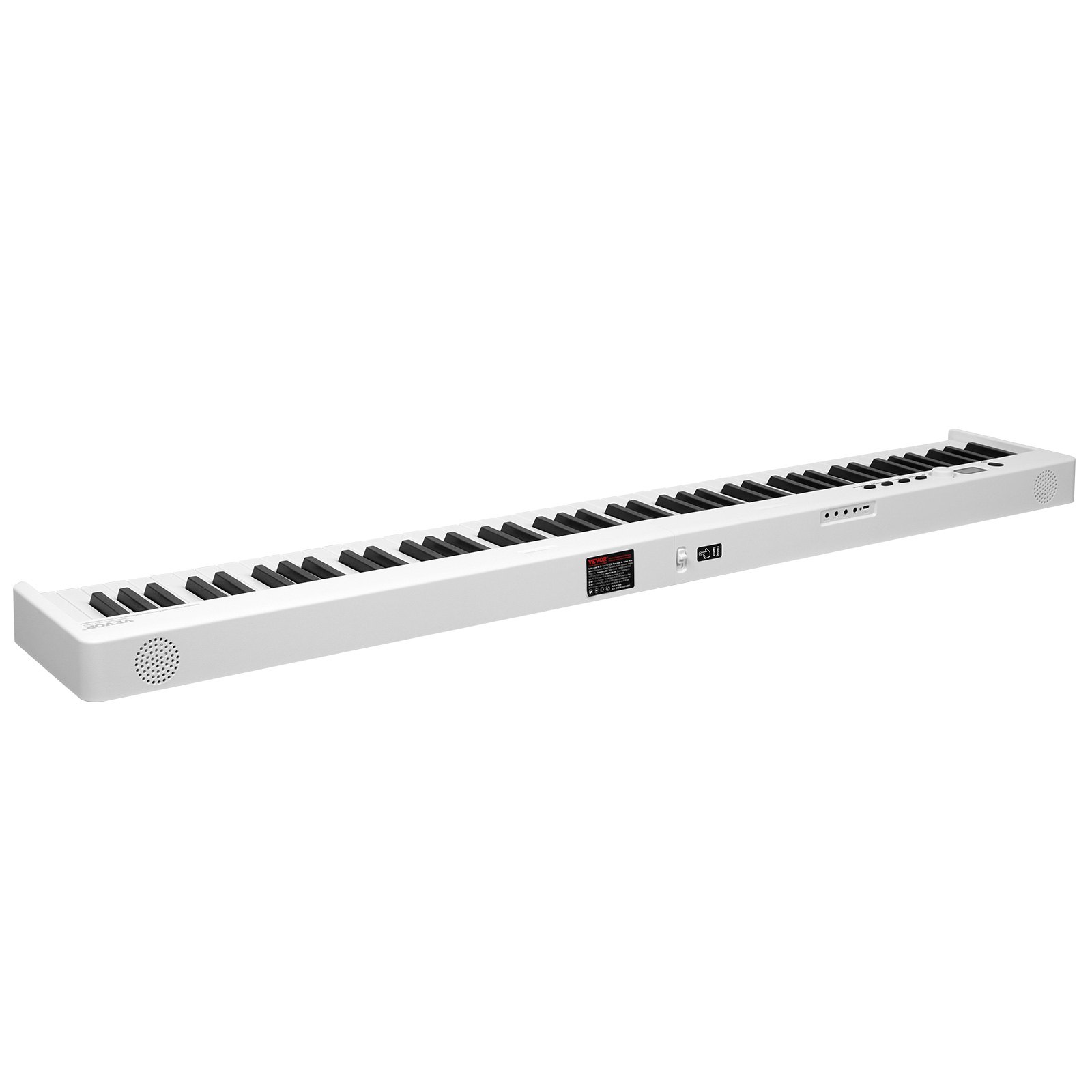 VEVOR 88-toetsen opvouwbare piano, Bluetooth en MIDI, draagbare elektronische digitale opvouwbare piano met sustainpedaal, tas, aanslaggevoelige toetsen, koptelefoon, oplaadbaar voor beginners, tieners en volwassenen, wit