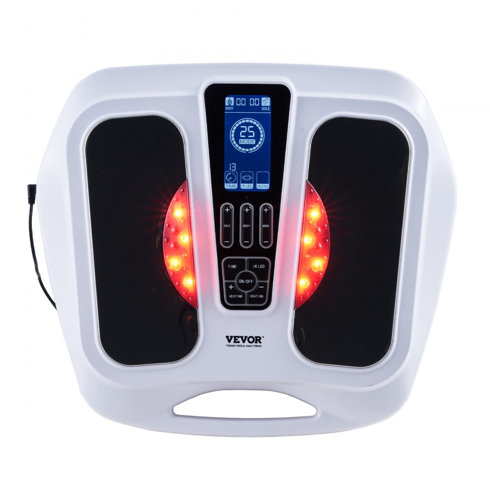 VEVOR Voetmassager met warmte, EMS en TENS-massager voor neuropathie, elektrische voetstimulator met 3 temperatuurniveaus, 25 modi en 50 intensiteiten voor pijnverlichting, plantaire fasciitis