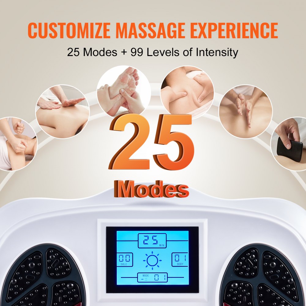 VEVOR Foot Circulation Stimulator, EMS & TENS Foot Massager for Neuropathy, Electric Foot Stimulator with Physical Massage Roller, 25 Modes and 99-Level Intensity for Pain Relief, Plantar Fasciitis