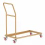 VEVOR opklapbare stoeltrolley voor 25 stoelen, verticale stoelstandaard, draagvermogen 136 kg, L-vormig, stoeltrolley voor opslag en transport op evenementen, koolstofstaal, zwenkwielen met remmen, met handvat, goudbruin