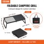 VEVOR BBQ Gills charcoal grill folding grill table grill 570 x 285 x 230 mm, 6 kg loadable portable travel grill outdoor camping grill 300 ℃, grill grid + grill plate for garden parties, picnics, terrace