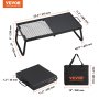VEVOR BBQ Gills Houtskoolgrill Opvouwbare grill Tafelgrill 570 x 285 x 230 mm, Draagvermogen 6 kg Draagbare reisgrill Buitengrill Campinggrill 300 ℃, Grillrooster + Grillplaat voor tuinfeesten, picknicks, terras