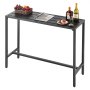 VEVOR Outdoor Bar Table, 47 x 15 in Patio Bar Table, Waterproof Top & Sturdy Metal Frame, Rectangle Counter Height Dining Tables, Outdoor Furniture for Balcony, Yard, Hot Tub, Poolside, Indoor