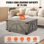 VEVOR 36" Farmhouse Coffee Table, Hinged Square Coffee Table with Large Storage Compartment, Wooden Rustic Cocktail Table for Living Room, Bedroom, Apartment, Studio, Beige