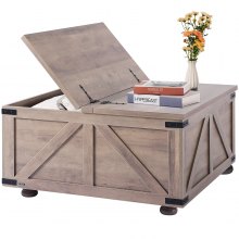 VEVOR salontafel cocktailtafel salontafel 914mm met opbergvak vierkant