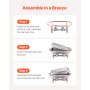 VEVOR Chafing Dish Buffet Set, 8 Qt 2 Pack, Stainless Steel Chafer with 2 Full Size Pans, Rectangle Catering Warmer Server with Lid Water Pan Stand Fuel Holder, for Wedding Party Banquet, Rose Gold