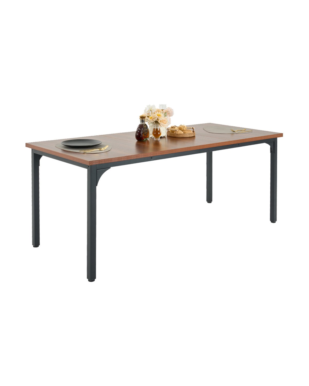 VEVOR Rechthoekige eettafel Keukentafel (alleen tafel) Eettafel 180cm Bruin