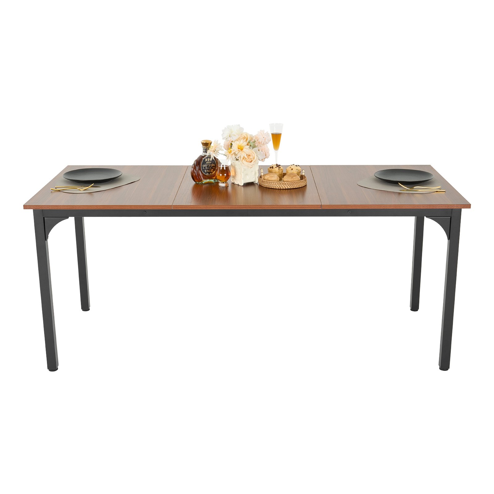 VEVOR Rechthoekige eettafel Keukentafel (alleen tafel) Eettafel 180cm Bruin