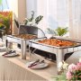 VEVOR RVS Chafing Dish Set 7,5 L, 1 Stuk Voedselverwarmer, Soepverwarmer, Voedselverwarmer, Soeppan, Chafing Dish Set met 2 Brandstofcontainers voor Catering, Buffet, Feest