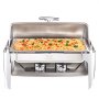 VEVOR RVS Chafing Dish Set 7,5 L, 1 Stuk Voedselverwarmer, Soepverwarmer, Voedselverwarmer, Soeppan, Chafing Dish Set met 2 Brandstofcontainers voor Catering, Buffet, Feest