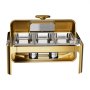 VEVOR 1 Pack Chafing Dish for Buffet Set, 13QT/12.3L Stainless Steel Chafer, for Banquet Party Wedding, Roll Top Rectangle Buffet Server Warmer, 1 Full & 3 Third-Size Pan, Glass Lid, Tong, Glass Pad