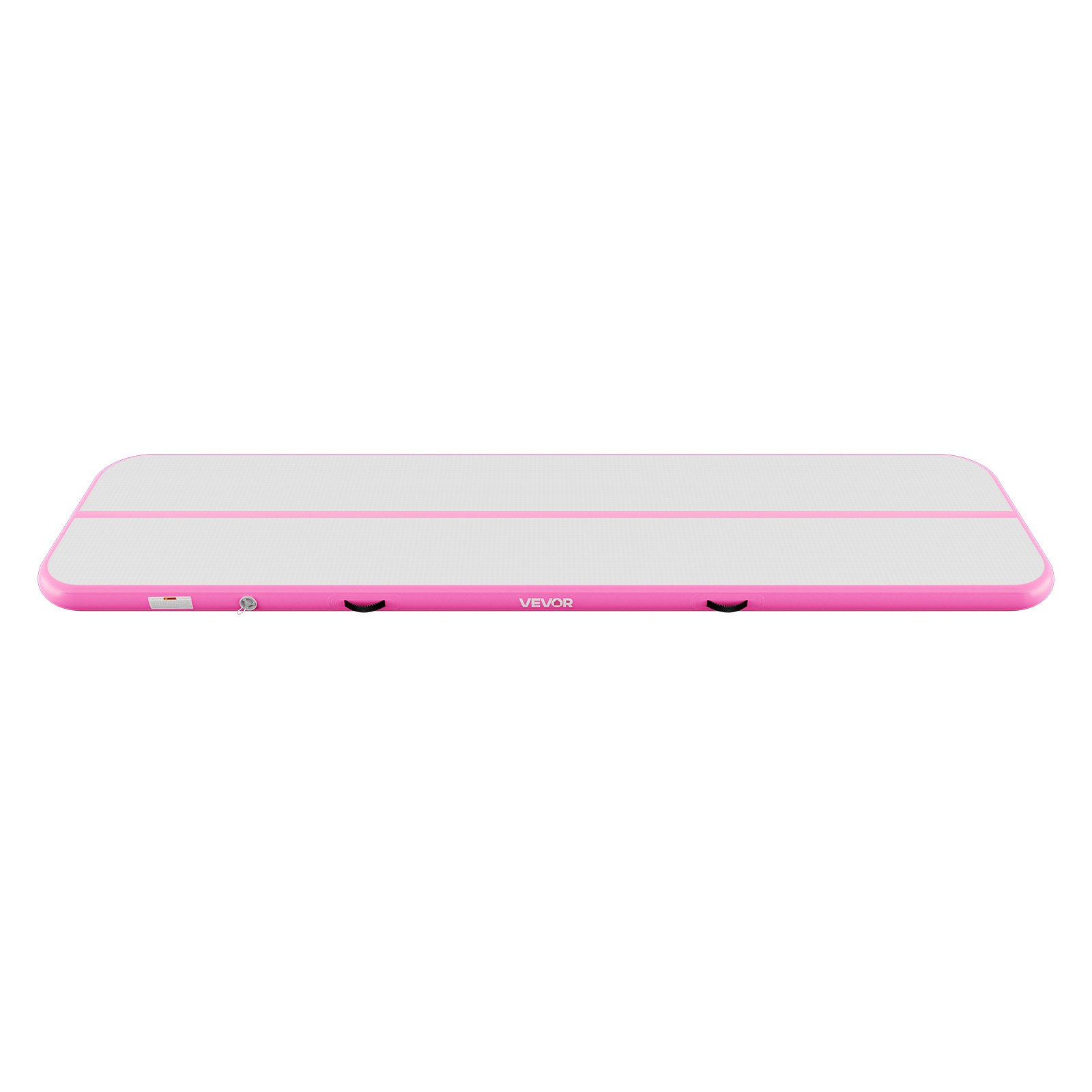 VEVOR Opblaasbare gymnastiekmat 400x100x10 cm Airtrack gymnastiekmat voor training, wedstrijdsporten en yoga, met antislipoppervlak, 600W elektrische luchtpomp, reparatiepatch, mondstukken en tas, roze