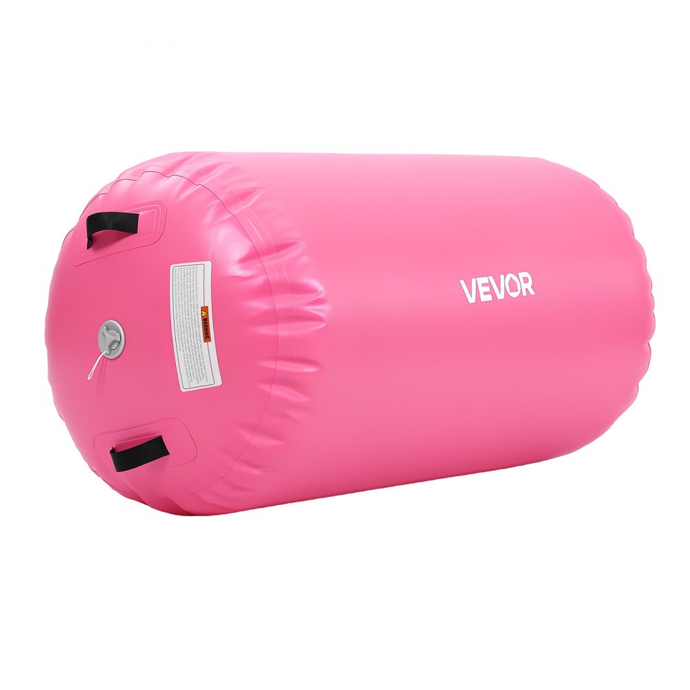 VEVOR Opblaasbare gymnastiekmatset 3 x 1 m gymnastiekmat met rol, roze, voor gym, buiten en yoga, 3,2 psi, versterkte naden, handgrepen, met 600W elektrische luchtpomp en opbergtas