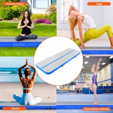 VEVOR Gymnastics Air Mat Inflatable Gymnastics Tumbling Mat, Tumbling Track with Electric Pump, 300 x 101 x 10 cm Training Mats for Home Use/Gym/Yoga/Cheerleading Blue
