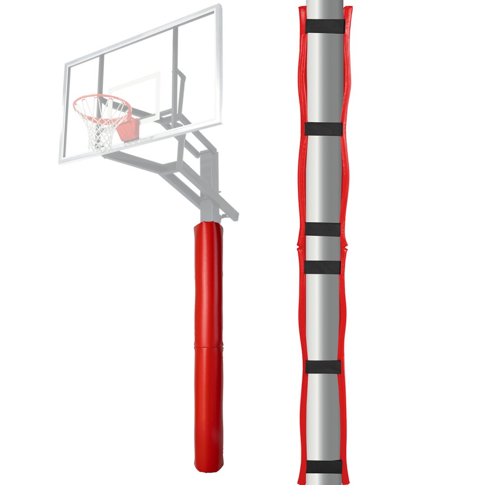 VEVOR Basketbalmat (180 cm hoog) Padding geschikt voor vierkante stangen (40 x 40 tot 115 x 115 mm) en ronde stangen (buitendiameter 50-160 mm) Beschermende padding voor garage Rood