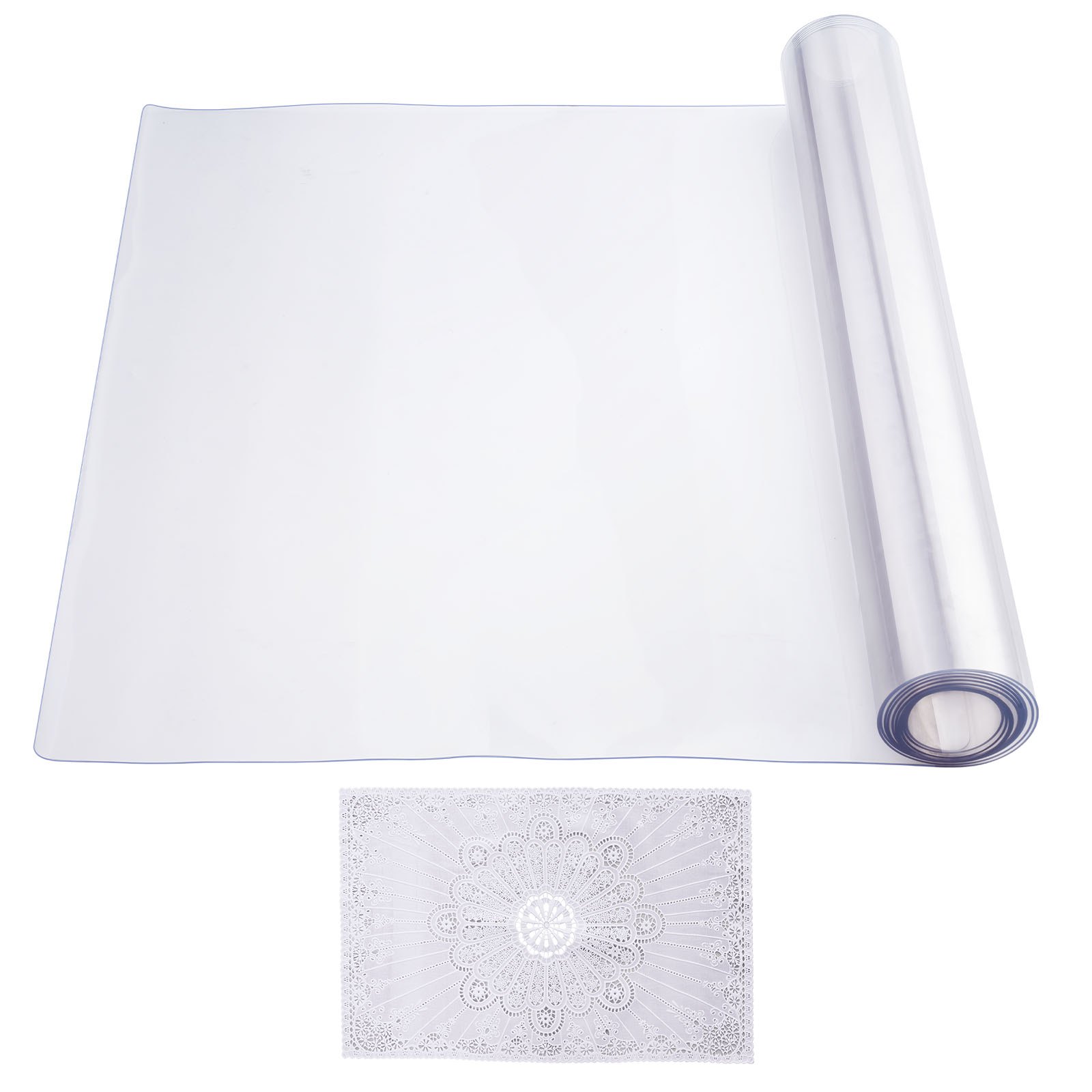 VEVOR Plastic tafelkleed, 24 x 96 inch, 1,5 mm dik, transparante tafelbeschermer, rechthoekige PVC bureau-onderlegger, waterdichte en gemakkelijk te reinigen bureau-onderlegger, tafelkleed, voor kantoor, ladekast, eettafel, nachtkastje