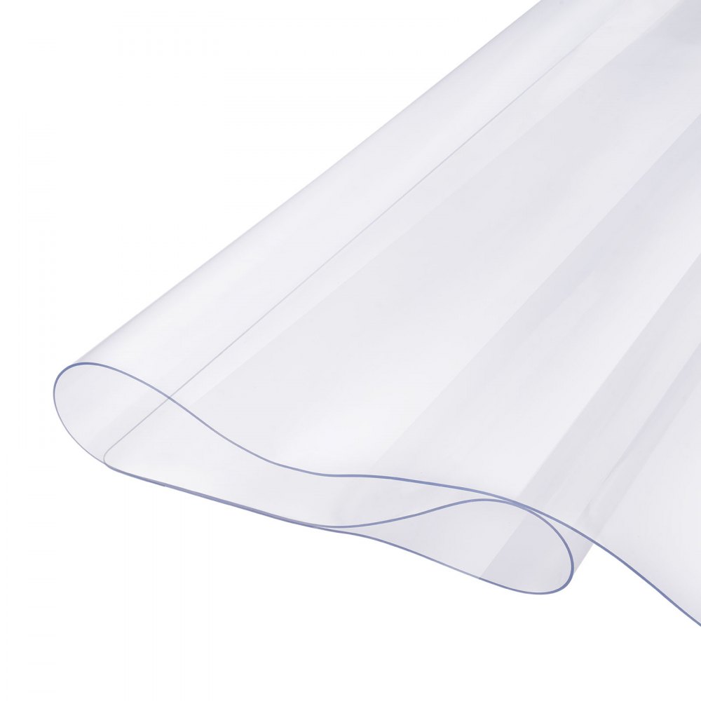 VEVOR Plastic tafelkleed, 137 x 137 cm, 1,5 mm dik, transparante tafelbeschermer, vierkante PVC bureau-onderlegger, waterdichte en gemakkelijk te reinigen bureau-onderlegger, tafelhoes, voor kantoor, ladekast, eettafel en nachtkastje