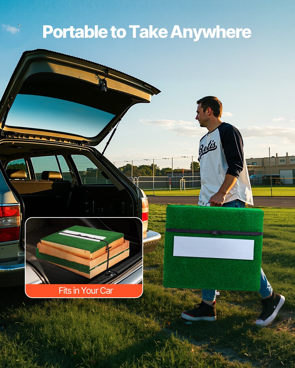 VEVOR Pitching Mound, draagbare honkbal pitcher mound, 85 inch pitching trainingsapparatuur (buiten/binnen), softbal pitching hulpmiddelen met anti-fade grasmat, pitching rubber en verstelbare basis