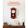 VEVOR Grandfather Clock, 18 in Classic Vintage Pendulum Clock, Pine Wood & MDF Wall Clocks with Quartz Movement and Quiet Design, for Living Room, Bedroom, Home Decor, and Gift (Cherry Tone Finish)