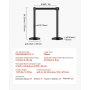 VEVOR Crowd Control Barrier-palen (4-pack) met 4 intrekbare banden, koolstofstalen crowd control-palen met holle basis voor bruiloften, tentoonstellingen, zwart