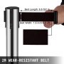 VEVOR Crowd Control Stanchions Barriers 6-Pack with 3PCS Retractable Belts