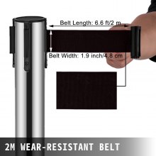 VEVOR Crowd Control Stanchions Barriers 6-Pack with 3PCS Retractable Belts for for crowd control in theaters, hotels, casinos, red carpet events, ticket offices