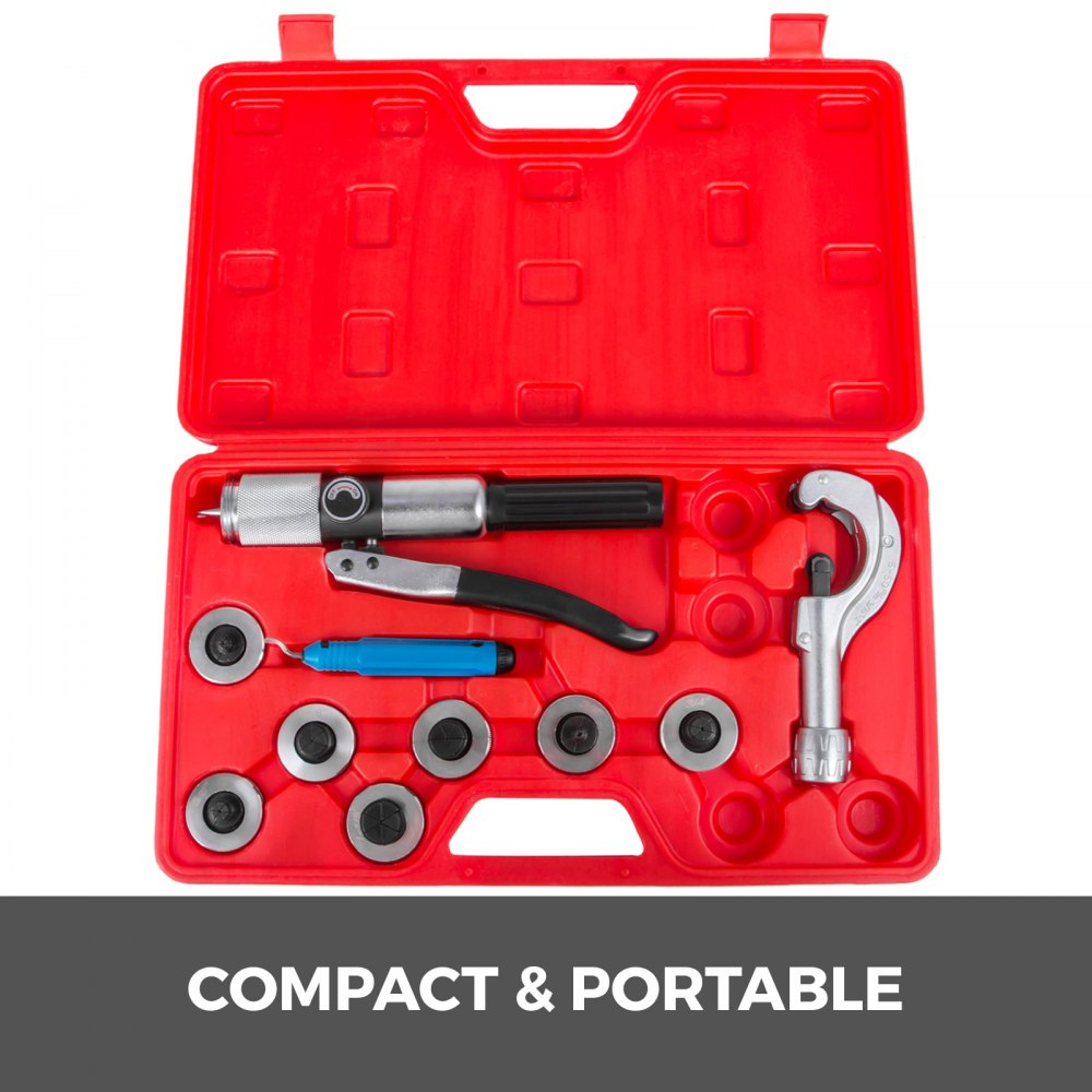 VEVOR CT-300-A Hydraulic Tube Expander, 7 Lever HVAC Swaging Tool Kit 3/8 to 1-1/8inch, Hydraulic Copper Tube Expander Tool with Tube Cutter and Deburring Tool, 7 Lever Hydraulic Tubing Expander
