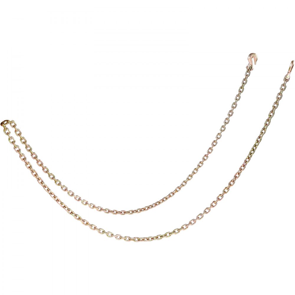 VEVOR G80 Transportbindketting, 5/16 inch x 14,2 voet sleepketting met gaffelhaak, 4900 lbs veilige werklast, zware aanhangwagenboomstamtransportketting voor transport van sleepwagenbindapparatuur