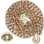 VEVOR G80 Transport Binder Chain, 5/16" x 10.3' Tow Chain with Clevis Grab Hooks, 4900 lbs Safe Working Load, Heavy Duty Trailer Logging Chain for Transporting Towing Truck Tie Down Binding Equipment