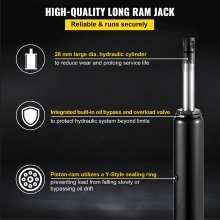 VEVOR Hydraulic Long Ram Jack Manual Single Pump 3 Ton Engine Lift Cherry Picker