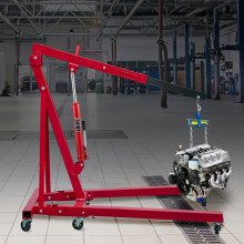 VEVOR Hydraulische lange ramkrik 3T capaciteit met enkele zuigerpomp en gaffelbasis Handmatige hoogwerkerkrik met handvat voor garagewerkkranen Motortakel Rood