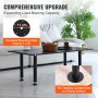 VEVOR set of 4 table legs, height-adjustable table runners, 406 mm high, 110 mm mounting plate, carbon steel, matt black powder coating, table feet with rubber foot pads, 544 kg load capacity