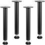 VEVOR Set van 4 tafelpoten, in hoogte verstelbare tafellopers, 406 mm hoog, 110 mm montageplaat, koolstofstaal, matzwart gepoedercoate tafelpoten met rubberen voetpad, draagvermogen van 544 kg