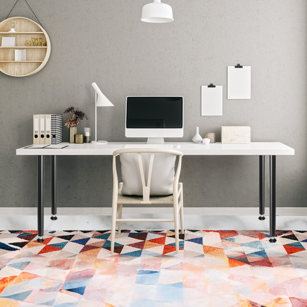 VEVOR 711.2MM Adjustable Desk Legs, Reinforced Steel Office Table Furniture legs Set of 4 for DIY, 544.3KG Load Capacity Heavy Duty Desk Legs, Quick Instalation Legs with Adjustable Foot Cup Black