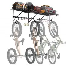 VEVOR fietsenstandaard wandmontage garage fietsenhouder 2 planken 4 fietsen