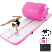 VEVOR Inflatable Gymnastics Mat Gymnastics Mat, Inflatable Air Roll Air Barrel Gymnastics Tumbling Mats, Multifunctional Tumbling Mat Home Use/Gym/Yoga/Cheerleading