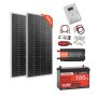 VEVOR 400W 12V zonnepaneel complete set, 2 stuks 200W monokristallijne zonnepanelen + 12,8V 100Ah LiFePO₄ accu + 40A MPPT laadregelaar + 1000W omvormer voor campers, huizen, campings, boten, off-grid